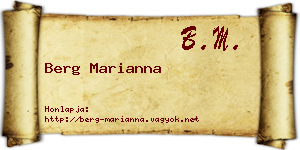 Berg Marianna névjegykártya